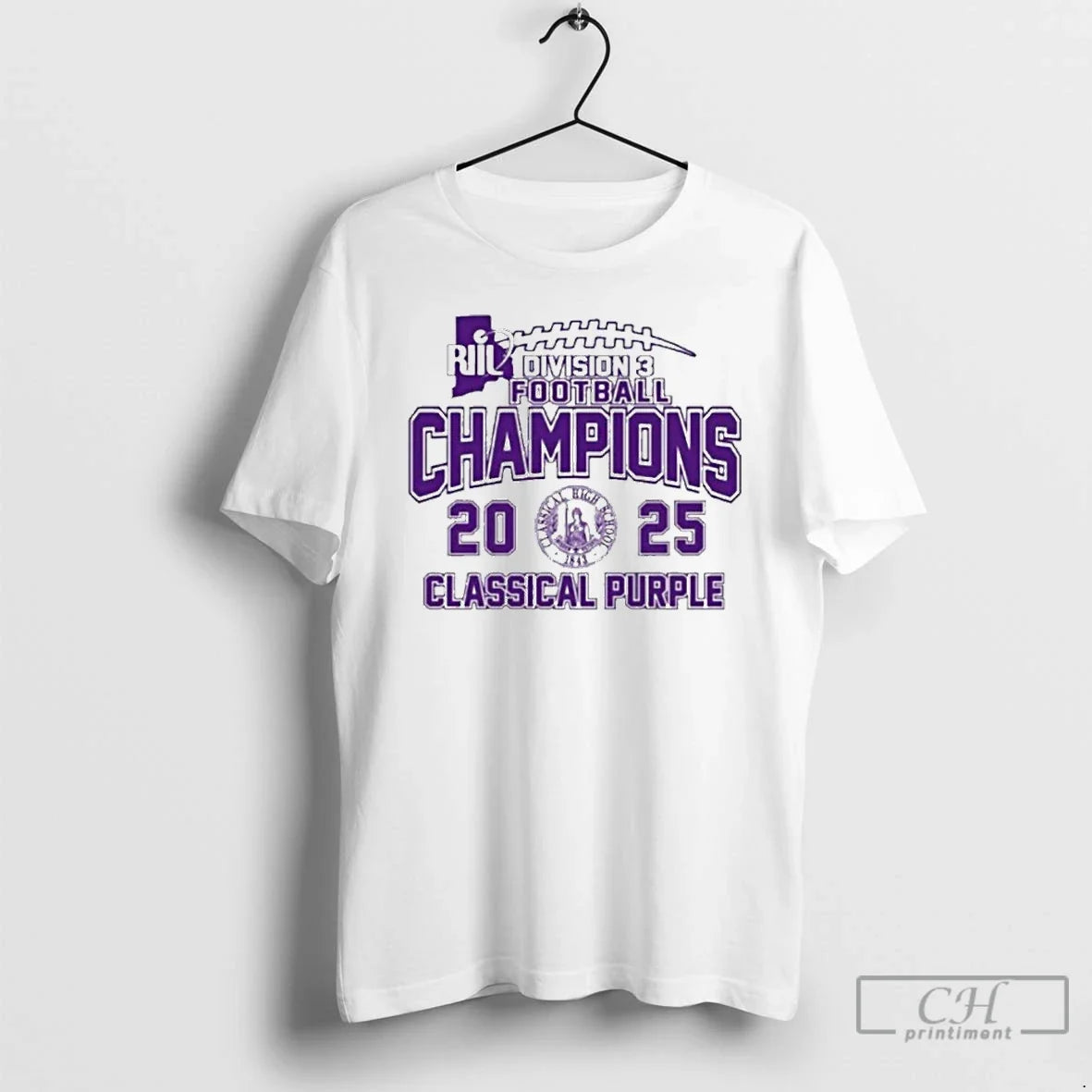 Purple 2025 Riil Division 3 Football Champions Ornaments T-Shirts