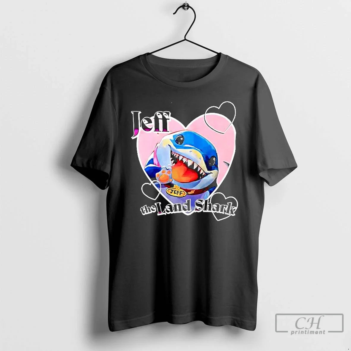 Rivals Jeff Land Shark Heart Retro T-Shirts