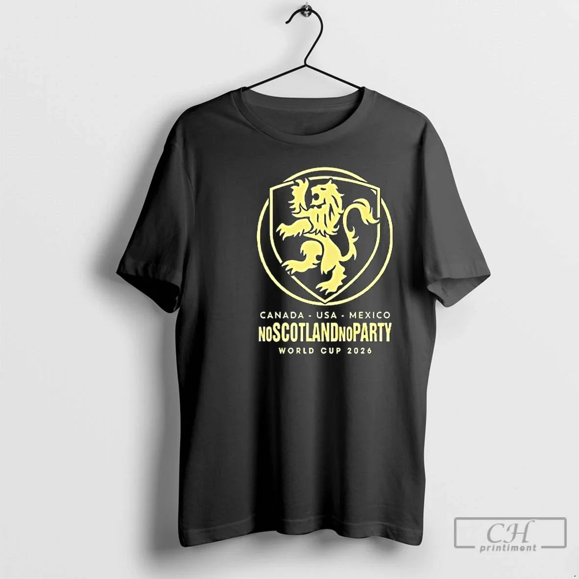 Scotland World Cup 2026 No Scotland No Party Football Circle Black T-Shirts