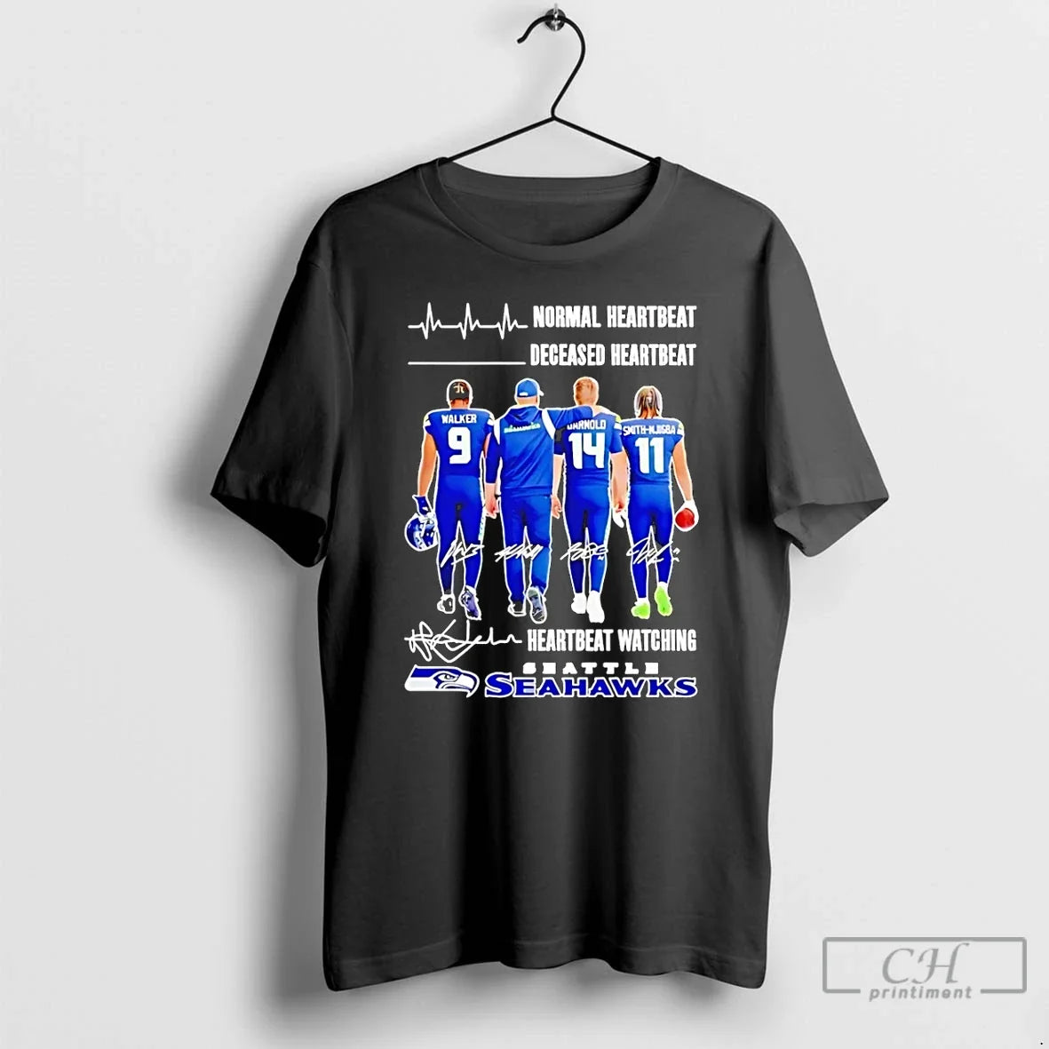 Seahawks Normal Heartbeat Deceased Heartbeat T-Shirts