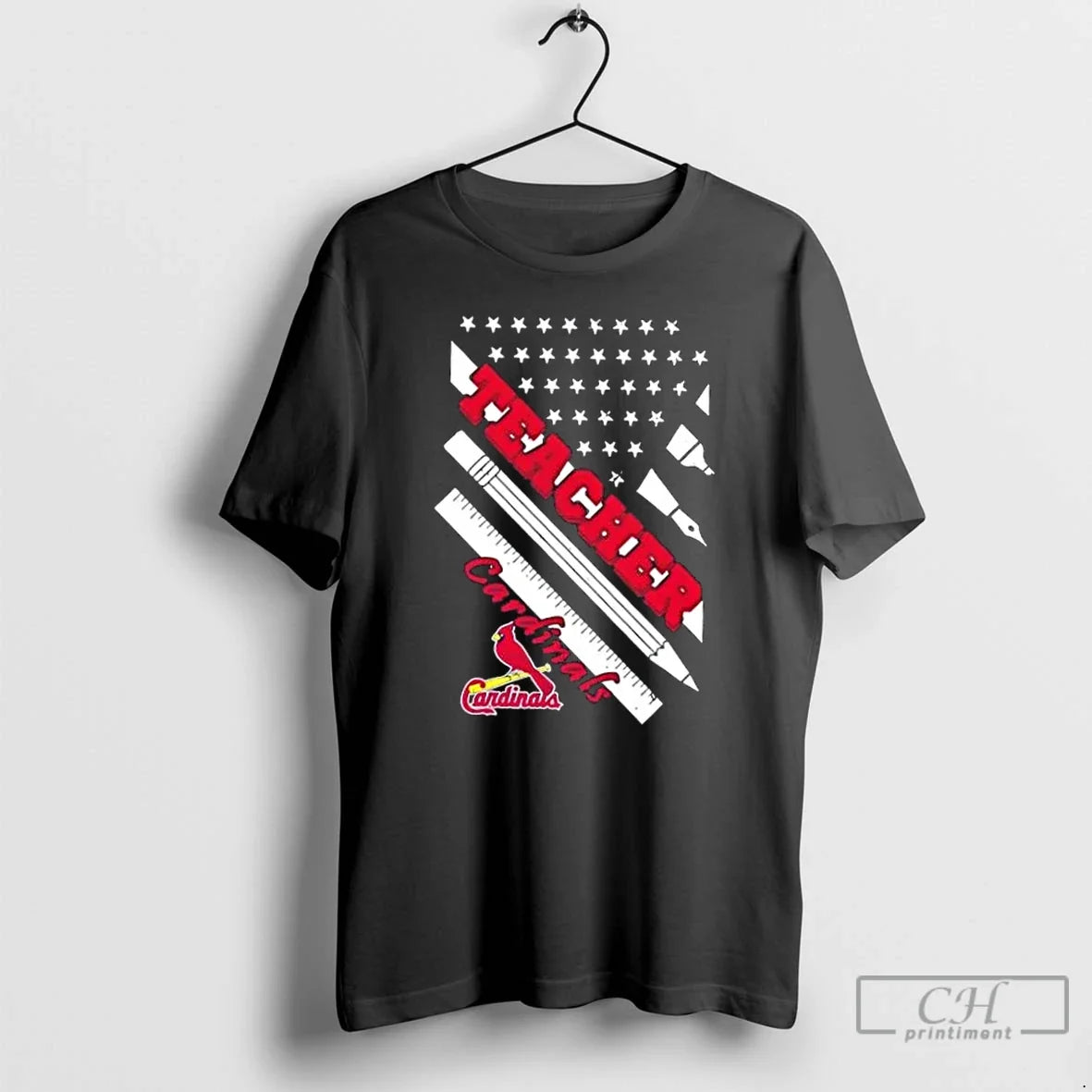 St Louis Cardinals Baseball X Teacher American Flag T-Shirts
