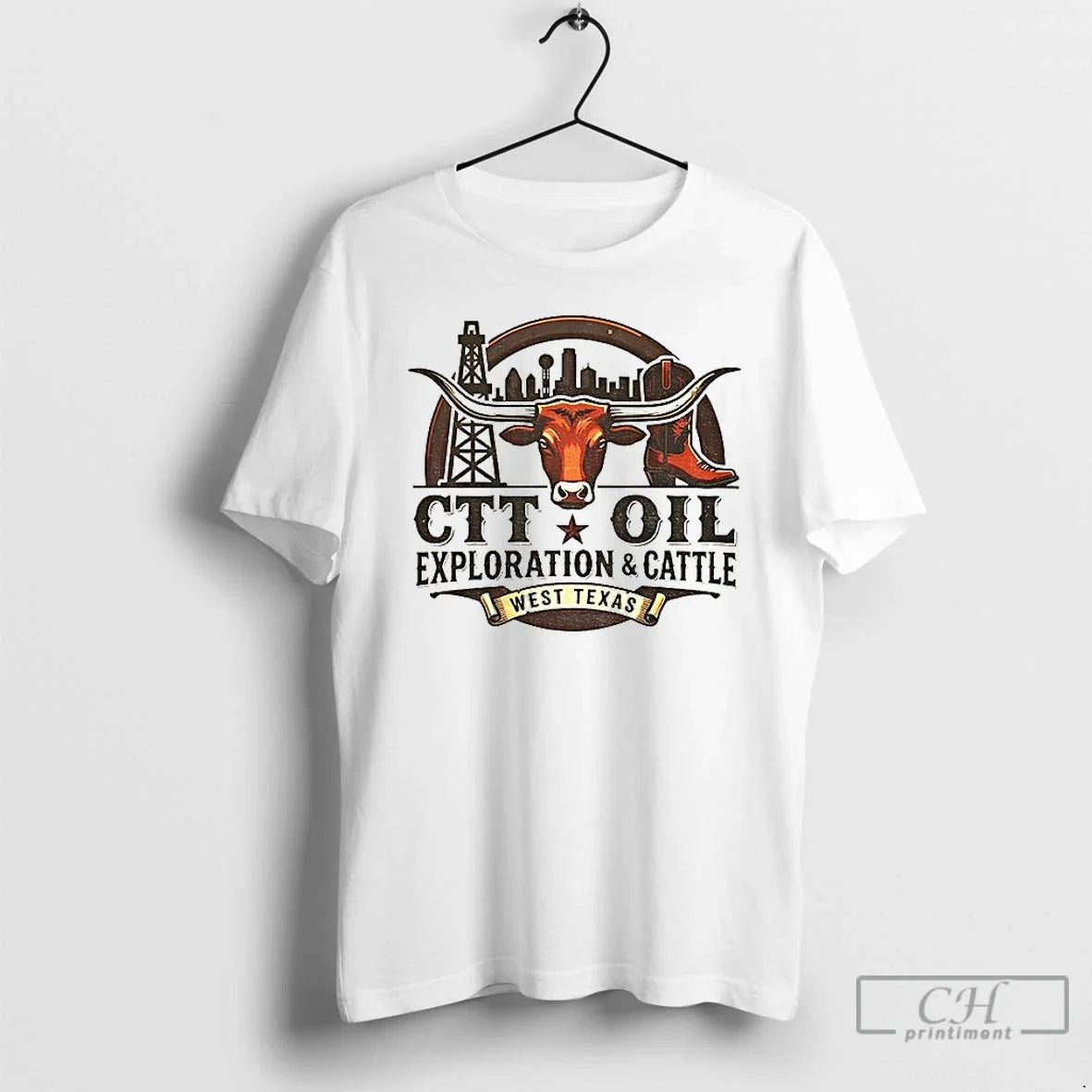 Texas Longhorns Football Ctt Oil Exploration Cattle West Texas T-Shirts