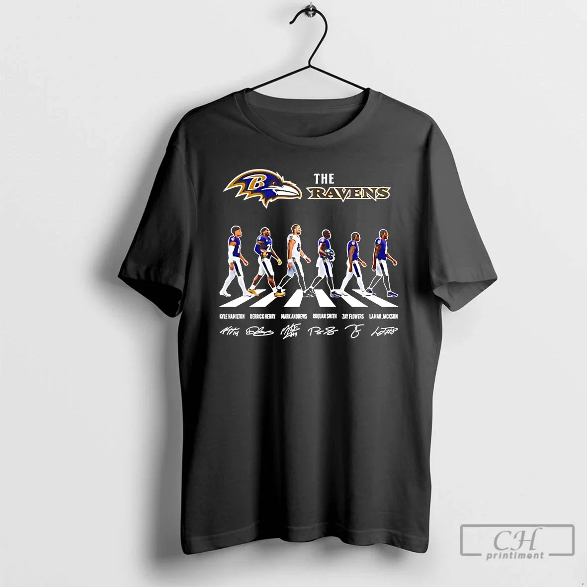 Baltimore Ravens Cross Street Signatures 2026 T-Shirts