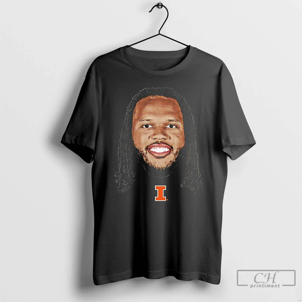 Ty Rodgers Llinois Fighting Illini Portrait Big Head T-Shirts