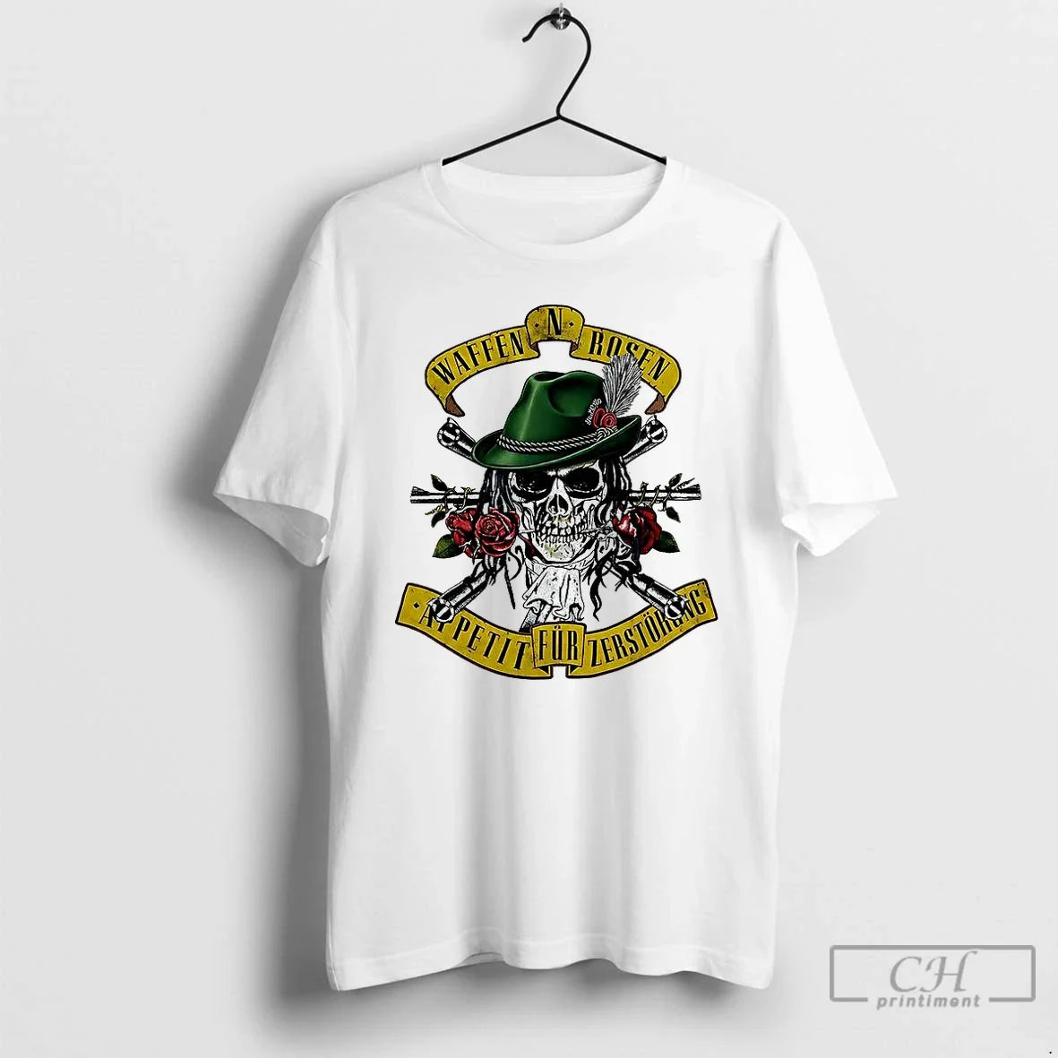 Waffen N Rosen Appetite Destruction Skull Roses T-Shirts
