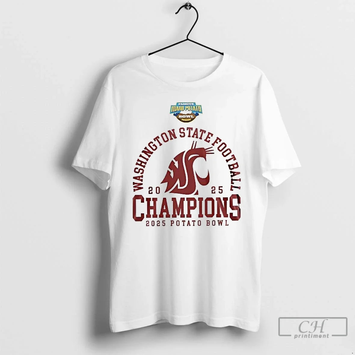 Washington State Cougars 2025 Famous Idaho Potato Bowl Champions T-Shirts