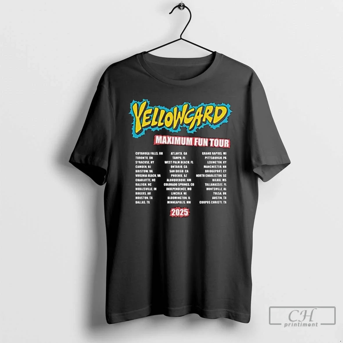 Yellowcard Maximum Fun Tour 2025 T-Shirts