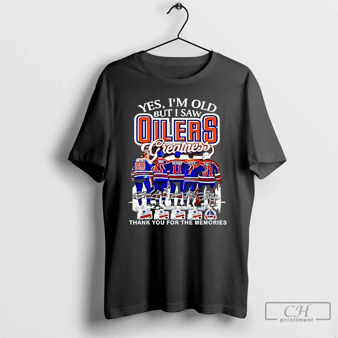 Yes Im Old But I Saw Oilers Greatness Signature 2025 Vintage T-Shirts