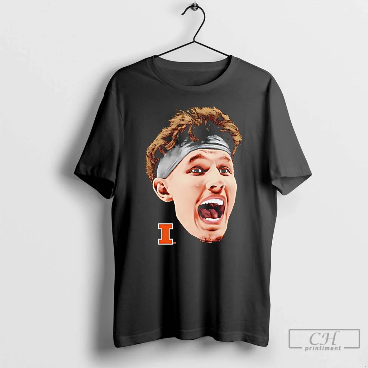 Zvonimir Ivisic Llinois Fighting Illini Portrait Big Head T-Shirts