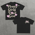 Pretty Love God Print Cotton T-Shirts