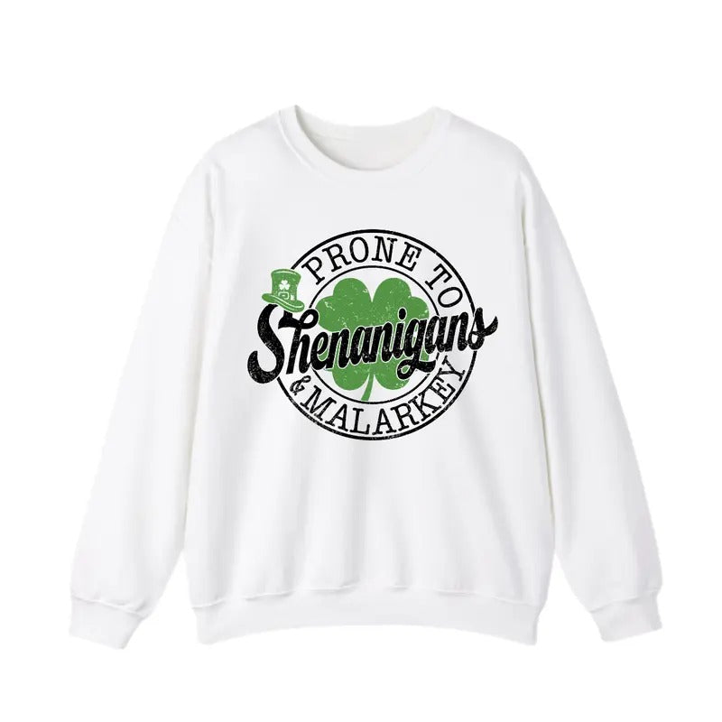 Prone Shenanigans Malarkey Shamrock St. Patrick'S Day Funny Irish St. Patrick'S Day T-Shirts