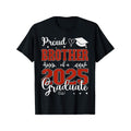 Proud Brother Class 2025 Graduate 100% Cotton Black Red & White Graduation Casual Fit Graduation Celebrations & Outdoor Activities Graduation Vibrant Made USA T-Shirts
