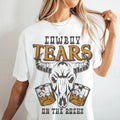 Puff Shirt Cowboy Tears Rocks Cowboy Skeleton Vintage Inspired Cotton T-Shirts