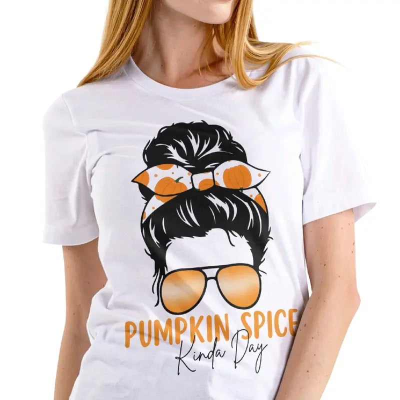Pumpkin Spice Kinda Day Casual Top Womenswear Everyday Comfortable T-Shirts