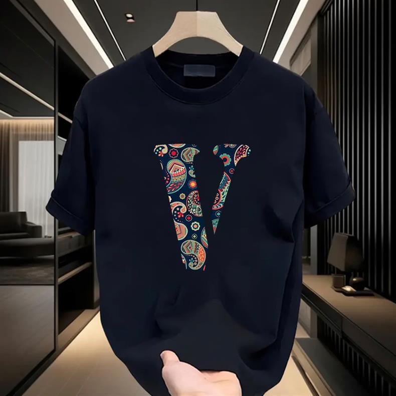 Pure Cotton High End Short Sleeve 2025 Summer Ins Trend Brand Half Sleeve Top T-Shirts
