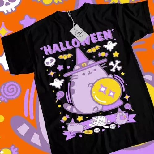 Pusheen Cat Kitty Friends Halloween Cat Love Girl Shirt All Size T-Shirts