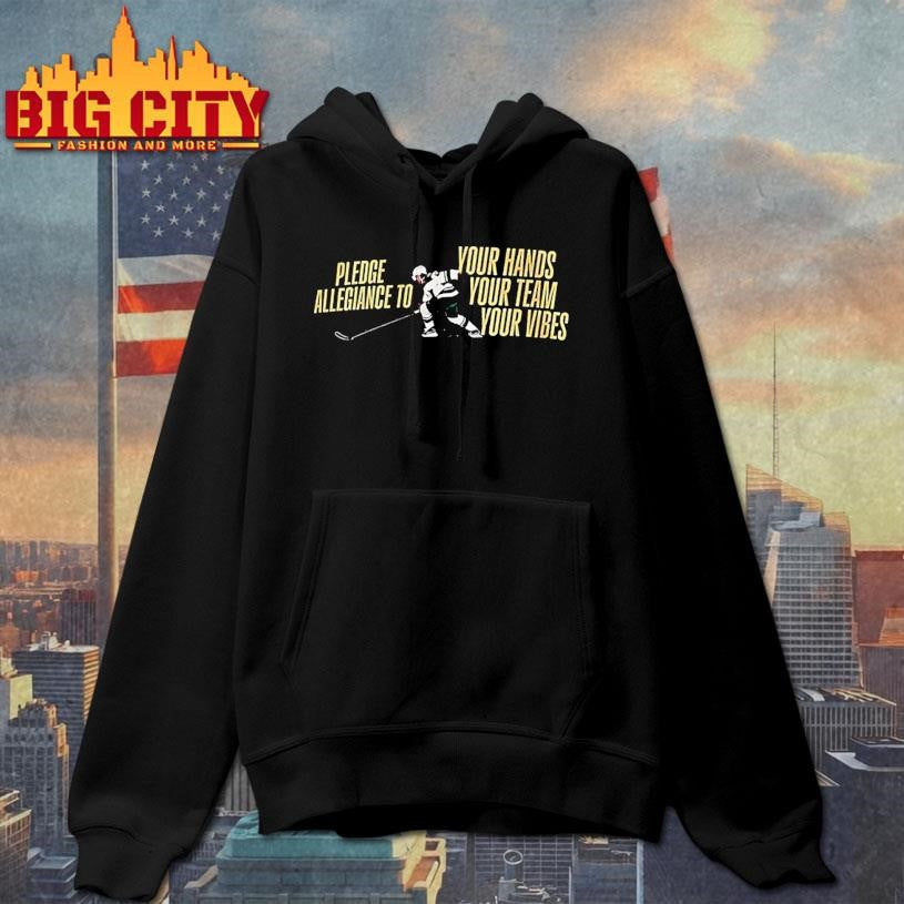 Quinn Hughes Minnesota Wild Hockey Pledge Allegiance To Your Hands Your Team Your Vibes Shirt