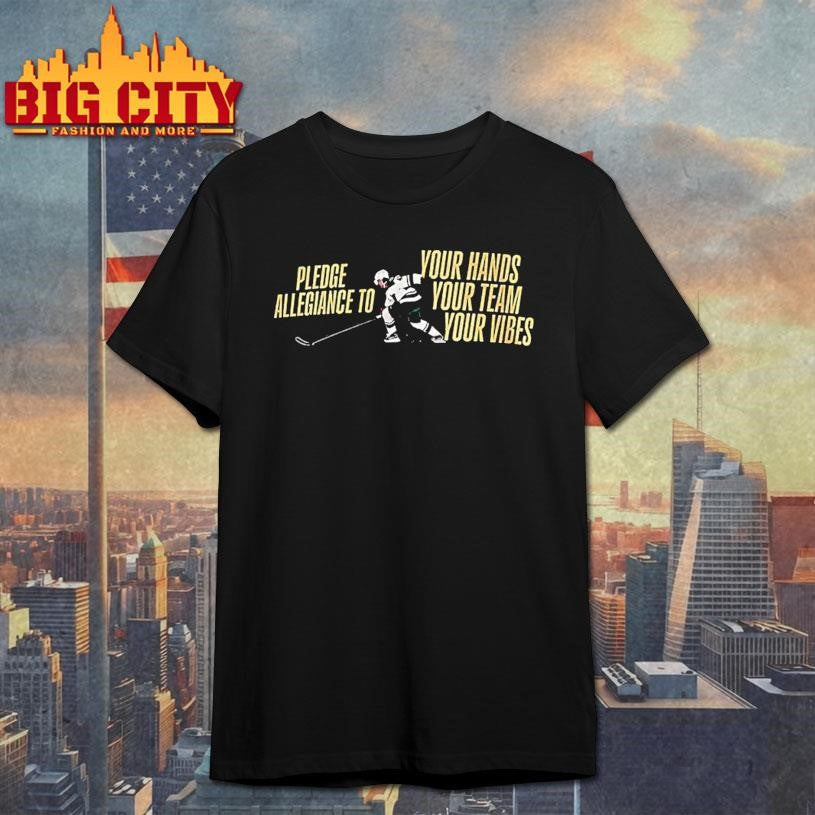 Quinn Hughes Minnesota Wild Hockey Pledge Allegiance To Your Hands Your Team Your Vibes Shirt