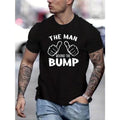 " Man Behind Bump" Print Short Sleeve Soft Breathable Casual Funny Relaxed Fit Perfect Summer Spring Fall Expectant Dads New Fathers Husbands Made USA T-Shirts