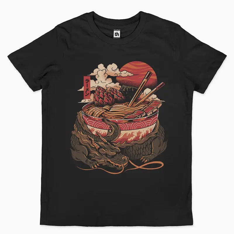 RAMEN DRAGON Summer Cotton Cotton Menswear S 3XL Soft Top T-Shirts