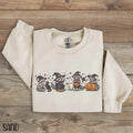 Raccoon Halloween Retro Raccoon Cute Spooky Season Tropical Casual Long Sleeve Halloween Shirt T-Shirts