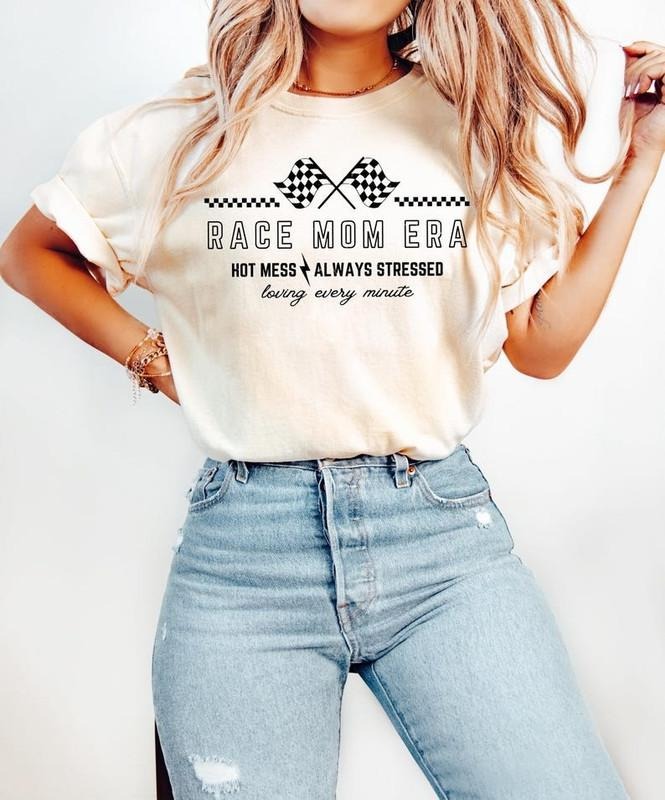 Race Mom Era Shirt Racing Day Shirt Hot Mess Always Stressed Racing Season Shirt Mom Racing Checkered Race Shirt Car Racing Shirt T-Shirts