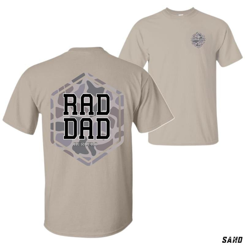 Rad Dad Camo Comfortable Casual 100% Cotton Dark Heather Heather Colors Safety Colors Tweed T-Shirts
