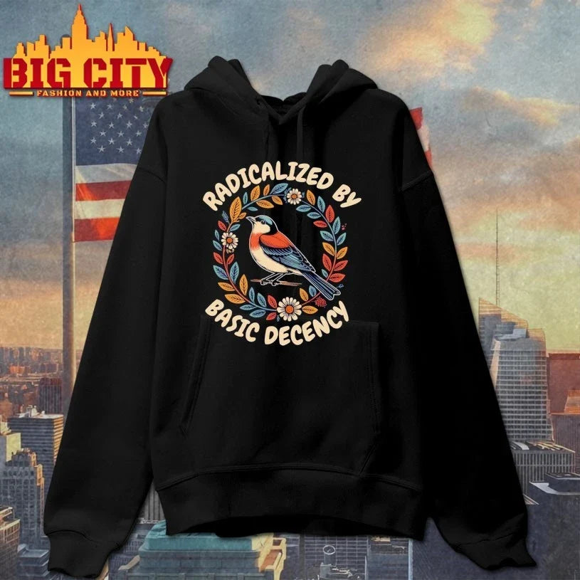 Radicalized by basic decency t-shirt