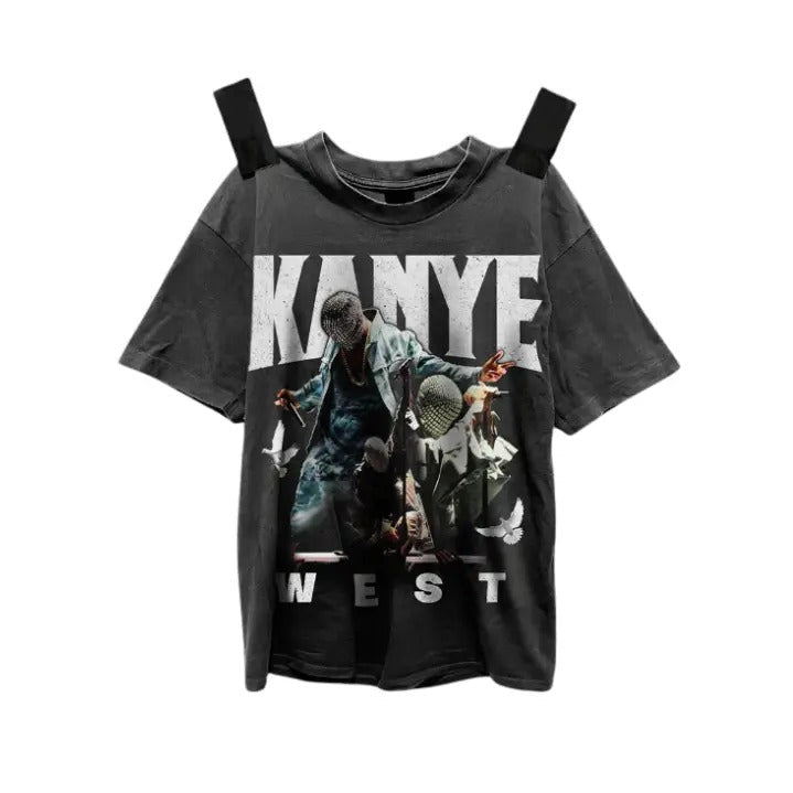 Rap Star High Street Trend Ye Old Retro Character Print Size S 3XL Top Womenswear Underwear Humen Underwear Lady Streetwear Human Shoe Comfort Casual Round Neck Summer T-Shirts