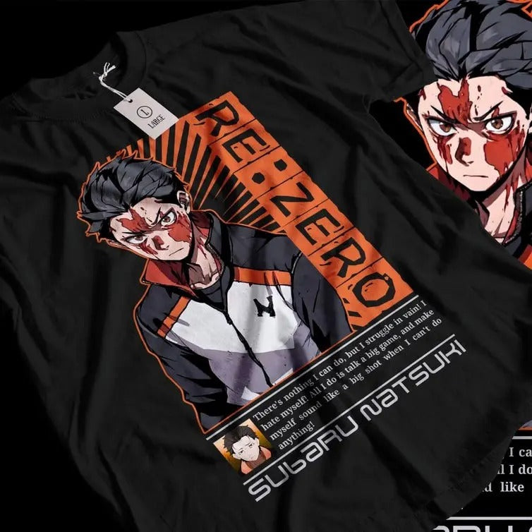 Re:Zero Shirt Re Zero Emilia Ram Subaru Japanese Manga Anime Top T-Shirts