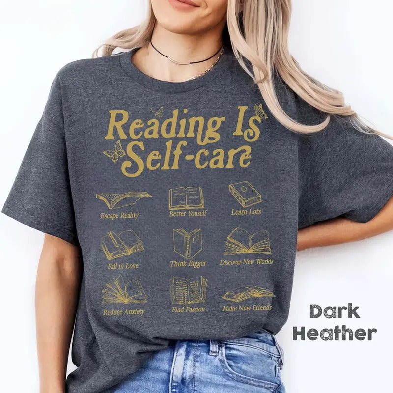 Reading Is Self Care Gildan Bookish Mental Health Shirt Read More Books Shirt Book Lover Shirt Book Book Lovers T-Shirts