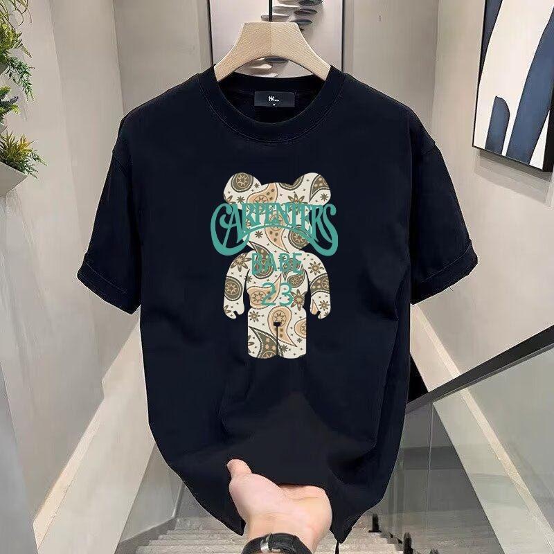 Ready Ship Oversize 100 COTTON Fabric "BABE" Pattern Grade Fabric Round Neck Comfortable Top Womenswear T-Shirts