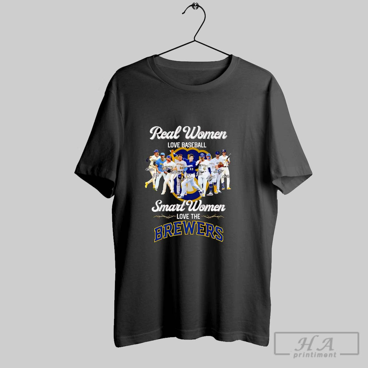 Real Women Love Baseball Smart Women Love The Brewers Signatures Shirt Sweater Longsleeve And