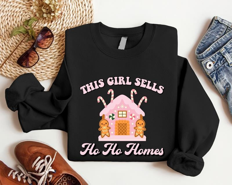 Realtor This Girl Sells Ho Homes Realtor Xmas Party Real Estate House Dealer T-Shirts