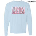 Red America Puff Long Sleeve Comfort Colors T-Shirts