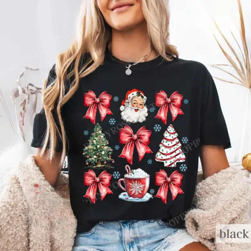 Red Coquette Shirt Cute Xmas Retro Her T-Shirts