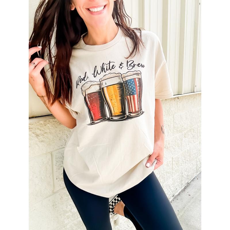 Red White & Brew Top T-Shirts