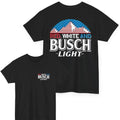 Red White Busch Light Both Sided Fabric Menswear T-Shirts