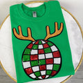 Reindeer Disco Patch Gildan T-Shirts