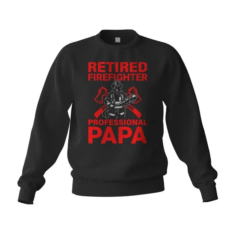 Retired Firefighter Professional Papa Fireman Classic Cotton T-Shirts