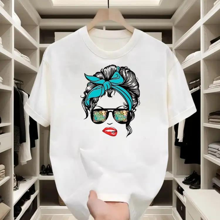 Retro Chic Cotton Female Casual Outings T-Shirts
