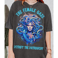 Retro 90'S Female Gaze Petrify Patriarchy Feminist Man Full T-Shirts