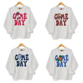 Retro All College Football Mascot Game Day Bundle White Gray & Blue Casual Long Sleeve Classic Menswear Fabric T-Shirts