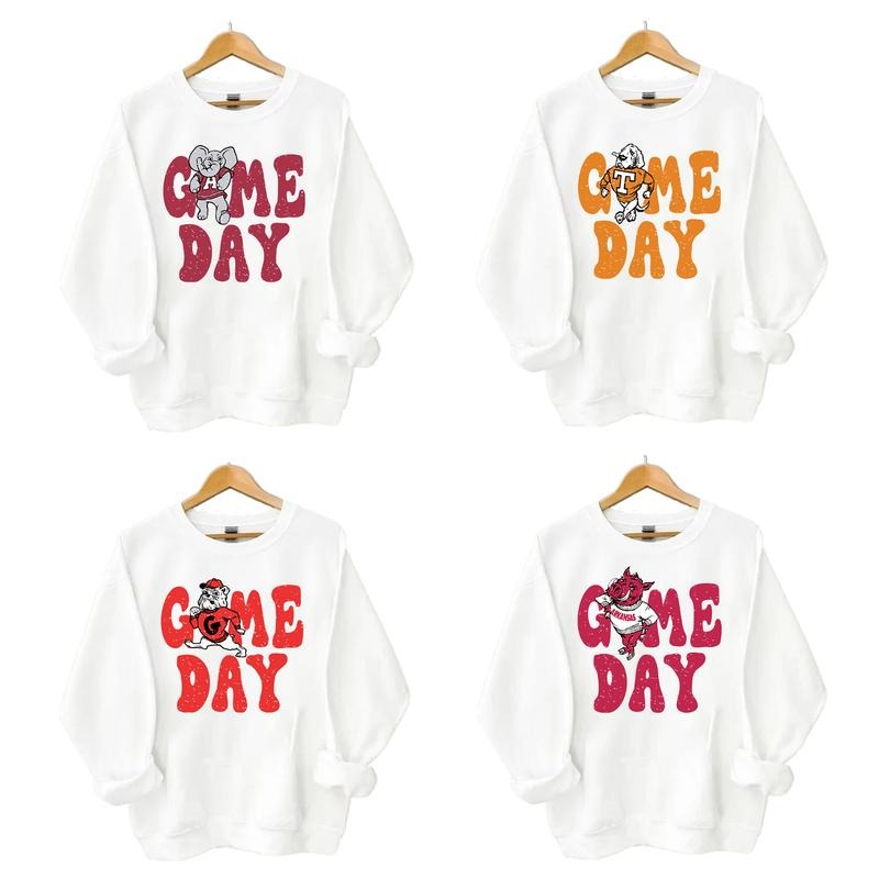 Retro All College Football Mascot Game Day Bundle White Shirt Fall Off White & Classic Menswear T-Shirts