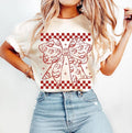 Retro Baseball Bundle Baseball Mama Baseball Baseball Coquette Game Day Baseball Bow Checkered Baseball T Shirtstyle{N002}5 T-Shirts