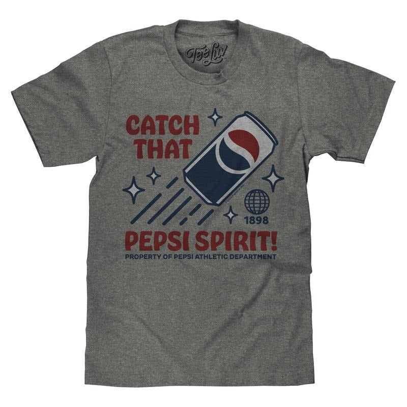 Retro Catch That Pepsi Spirit Soda Logo Graphite Heather T-Shirts