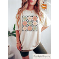 Retro Checkered Flower Shirt Retro Flowers Comfort Summer Shirt Boho Flower Shirt Boho Hippie Summer Teestyle{N002}2 T-Shirts