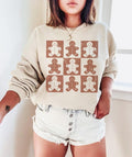 Retro Checkered Gingerbread Man Distressed Cute Checkered Xmas T-Shirts