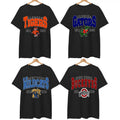 Retro College All Team Black Classic University Mascot Print 90s Inspired Campus Spiritwear Sports Fans Students & Alumni Gameday Ready T-Shirts