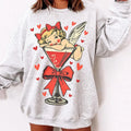 Retro Cupid Coquette Bow Retro Valentine Shirt Her Valentines Martini T-Shirts